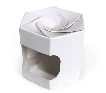 6-corner folding box with rosette closure